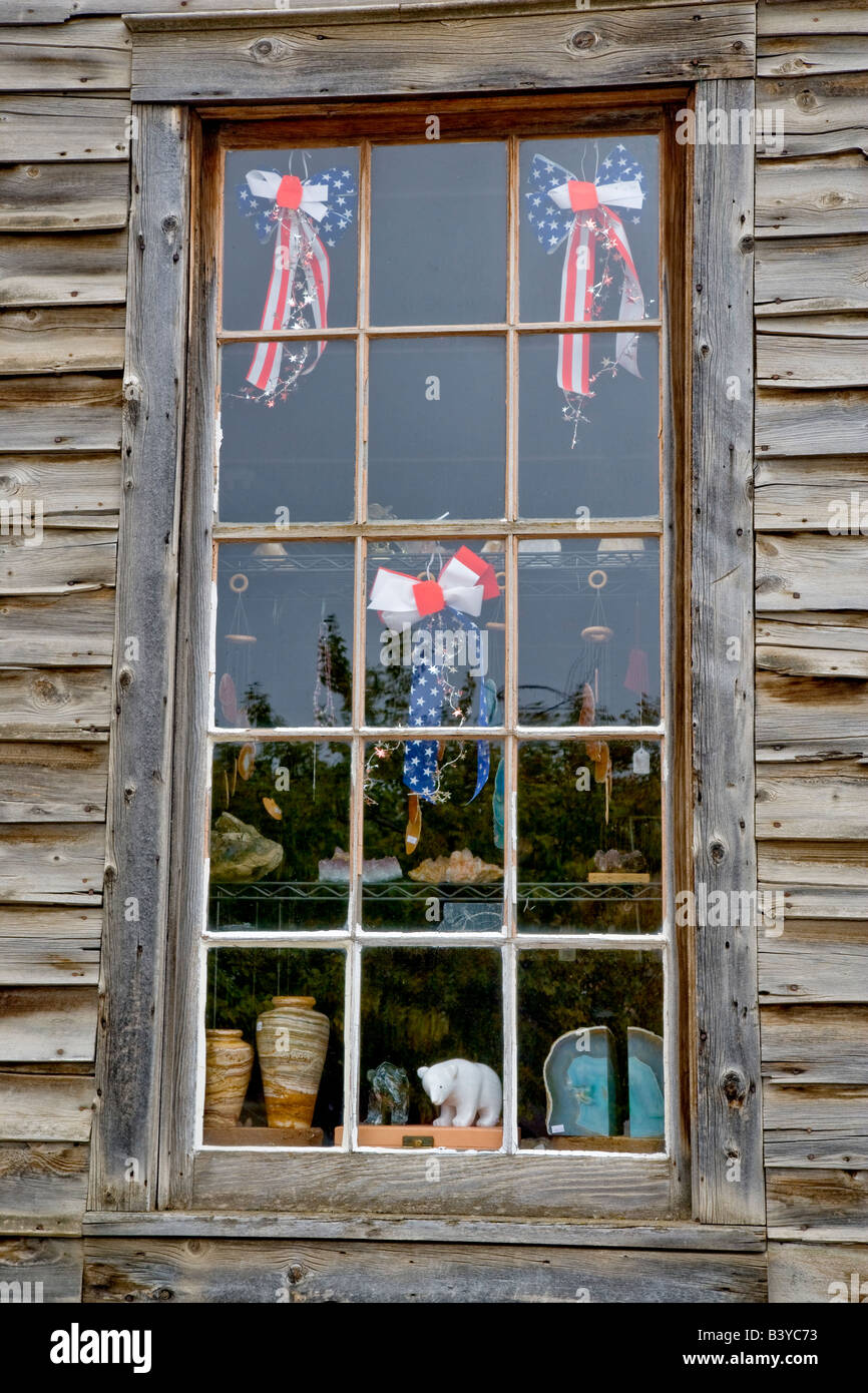Old window of historic house Virginia City Montana Stock Photo Alamy