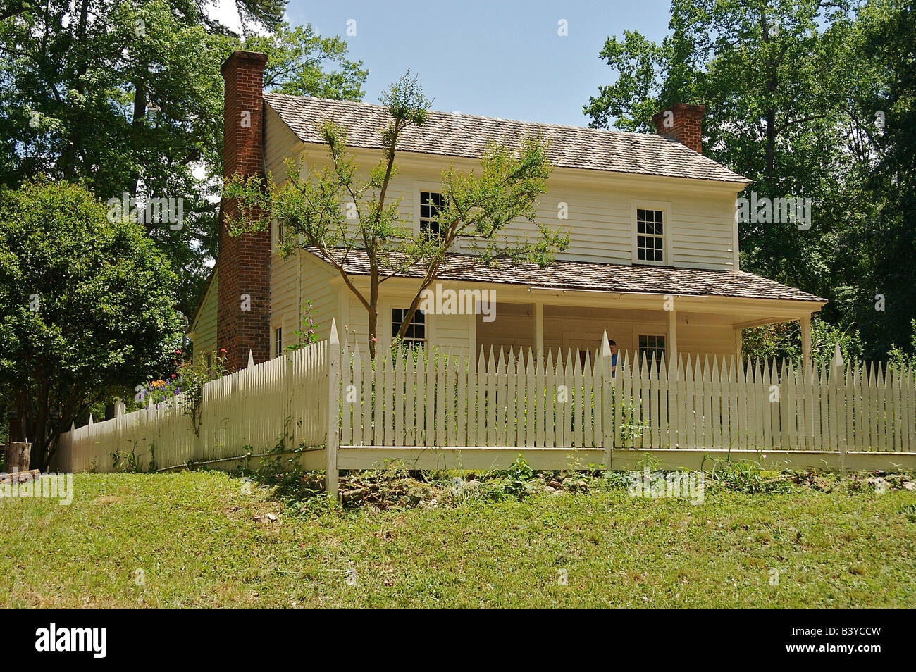 North America, USA, Georgia, Atlanta.  Tullie Smith Farm House at the Atlanta History Center. Stock Photo