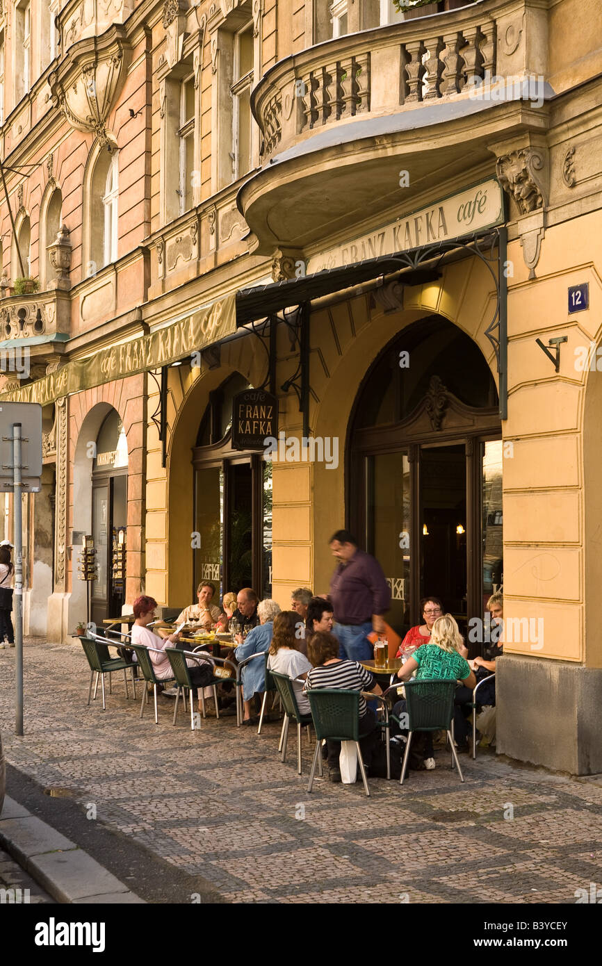Cafe Franz Kafka in the Jewish Quarter of Prague Stock Photo