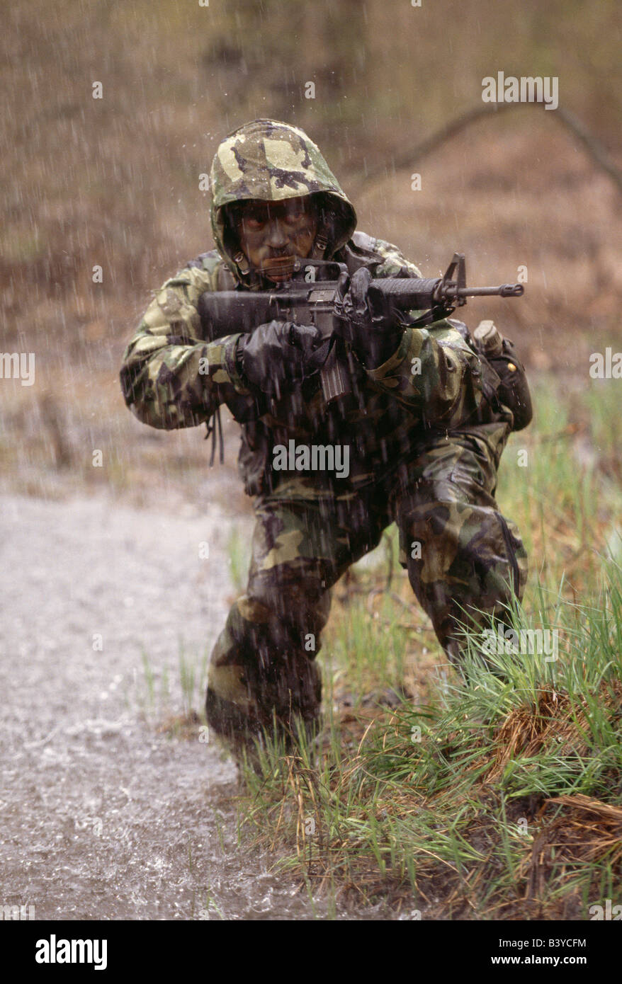 USA Army on maneuvers in the field Stock Photo