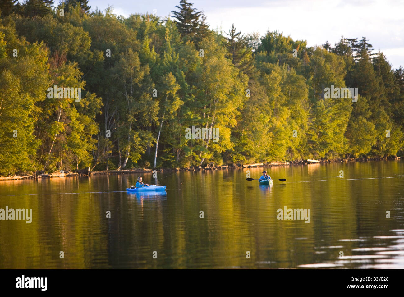 Fishing from a kayak on the Indian Pond section of the Kennebec River