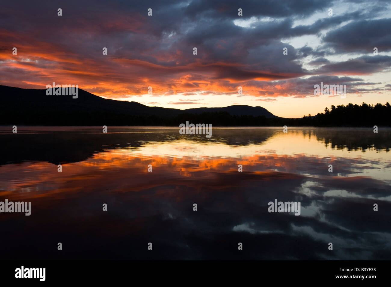 Dawn on Prong Pond, Maine. Near Moosehead Lake in Maine's Northern