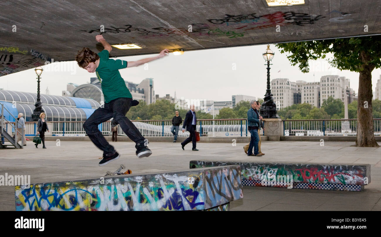 Teenager Skateboarding At The Skateboard Centre South Bank London UK Europe  Stock Photo - Alamy