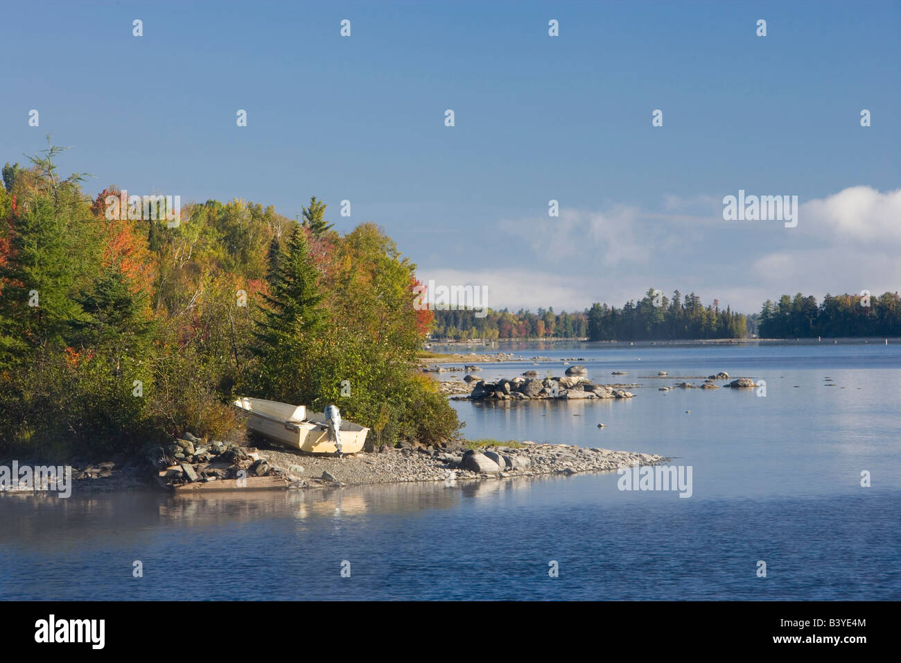 Skiff on Moosehead Lake, Maine Stock Photo Alamy