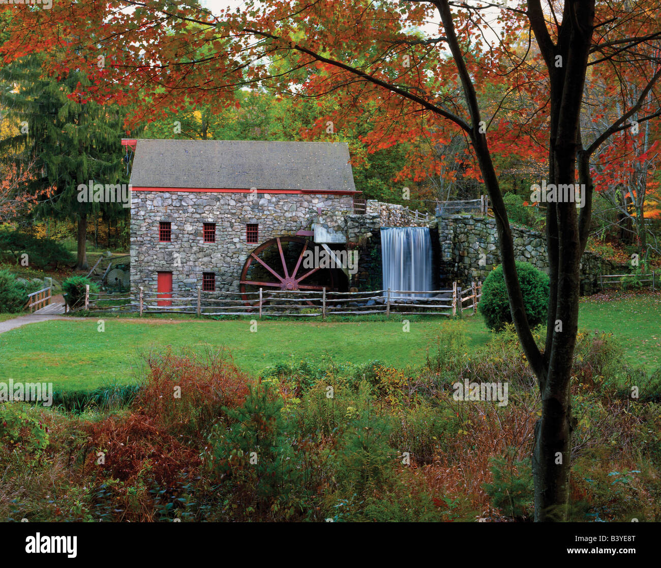 USA, Massachusetts, Sudbury. View of Grist Mill built by Henry Ford. Stock Photo