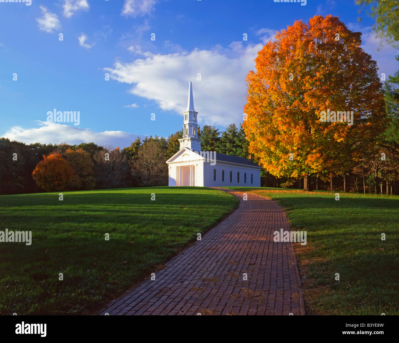 USA, Massachusetts, Sudbury. View of Martha-Mary Chapel built in the colonial style by Henry Ford. Stock Photo