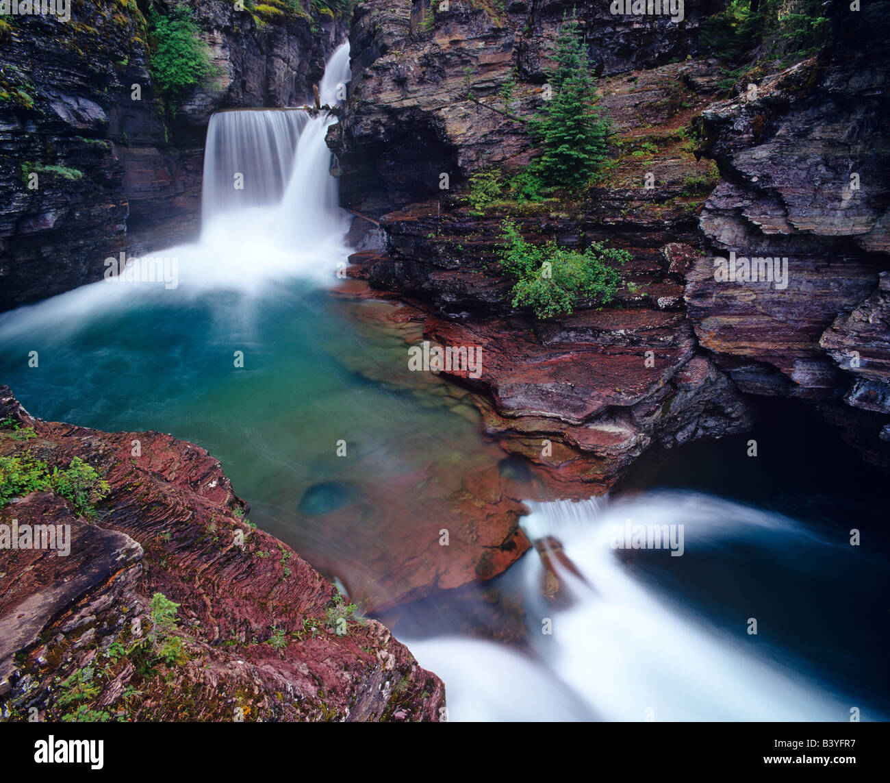 St Mary Falls in Glacier National Park in Montana Stock Photo - Alamy