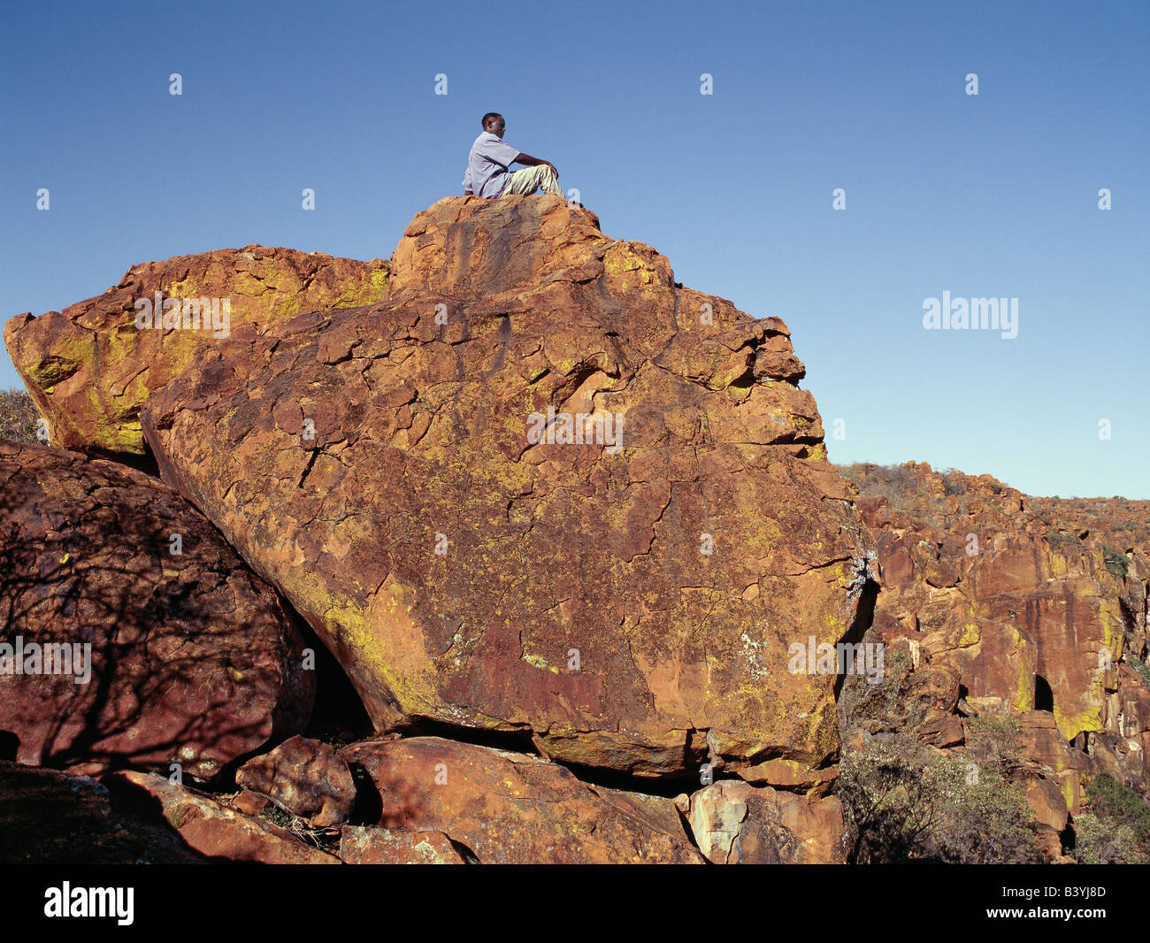 Namibia Cliffs Namibia, West Hereoland, Waterberg Plateau. Beautiful red sandstone ...
