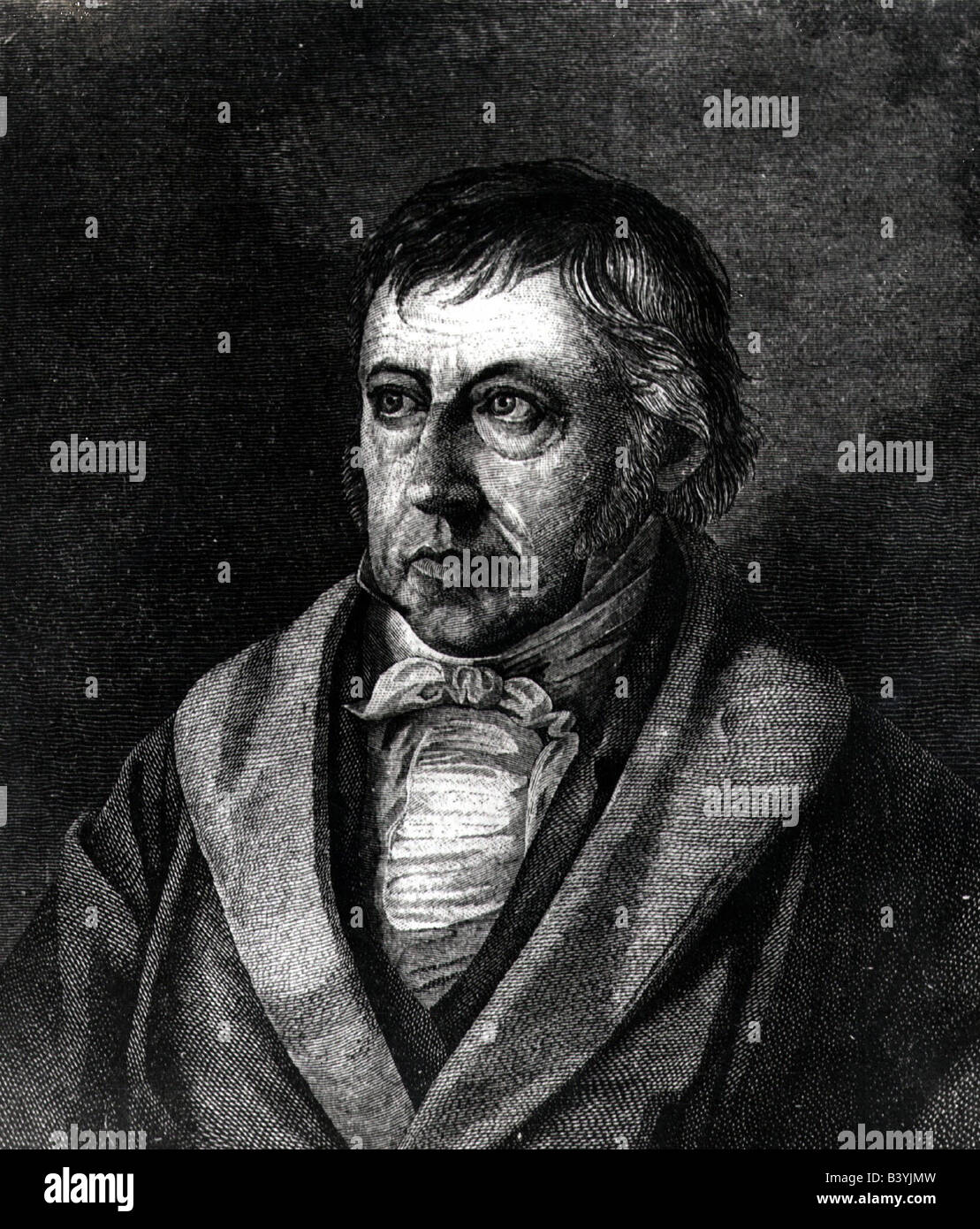 Hegel, Georg Wilhelm Friedrich, 27.8.1770 - 14.11.1831, German philosopher, author, portrait, engraving by L. Sichling, 19th century, absolute idealism, , Stock Photo