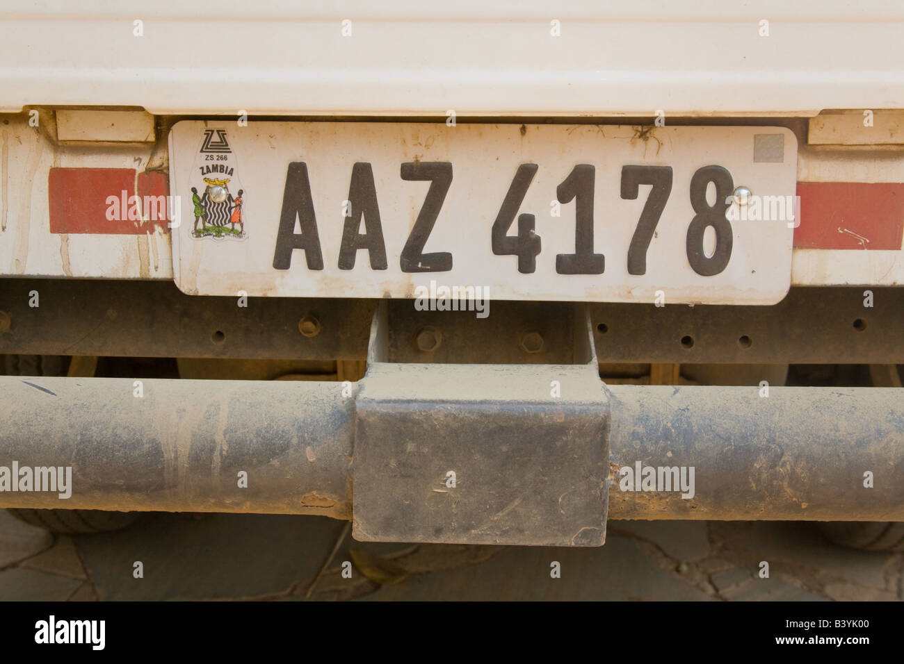 Car number plate Zambia Africa Stock Photo Alamy