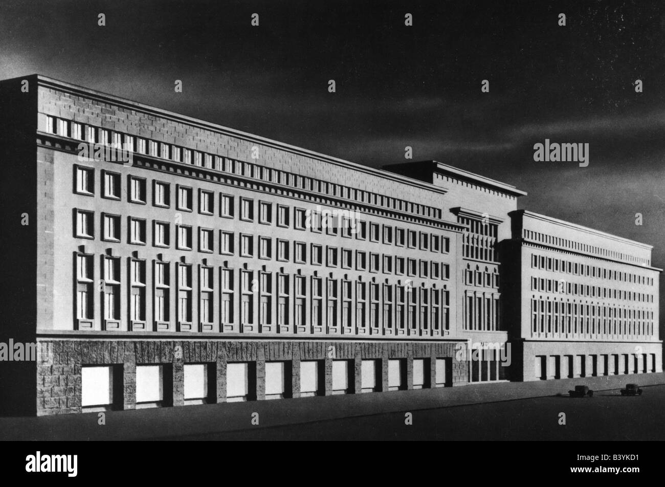 National Socialism / Nazism, architecture, headquarters of AEG in Berlin, miniature, design by Peter Behrens, 1938, , Stock Photo