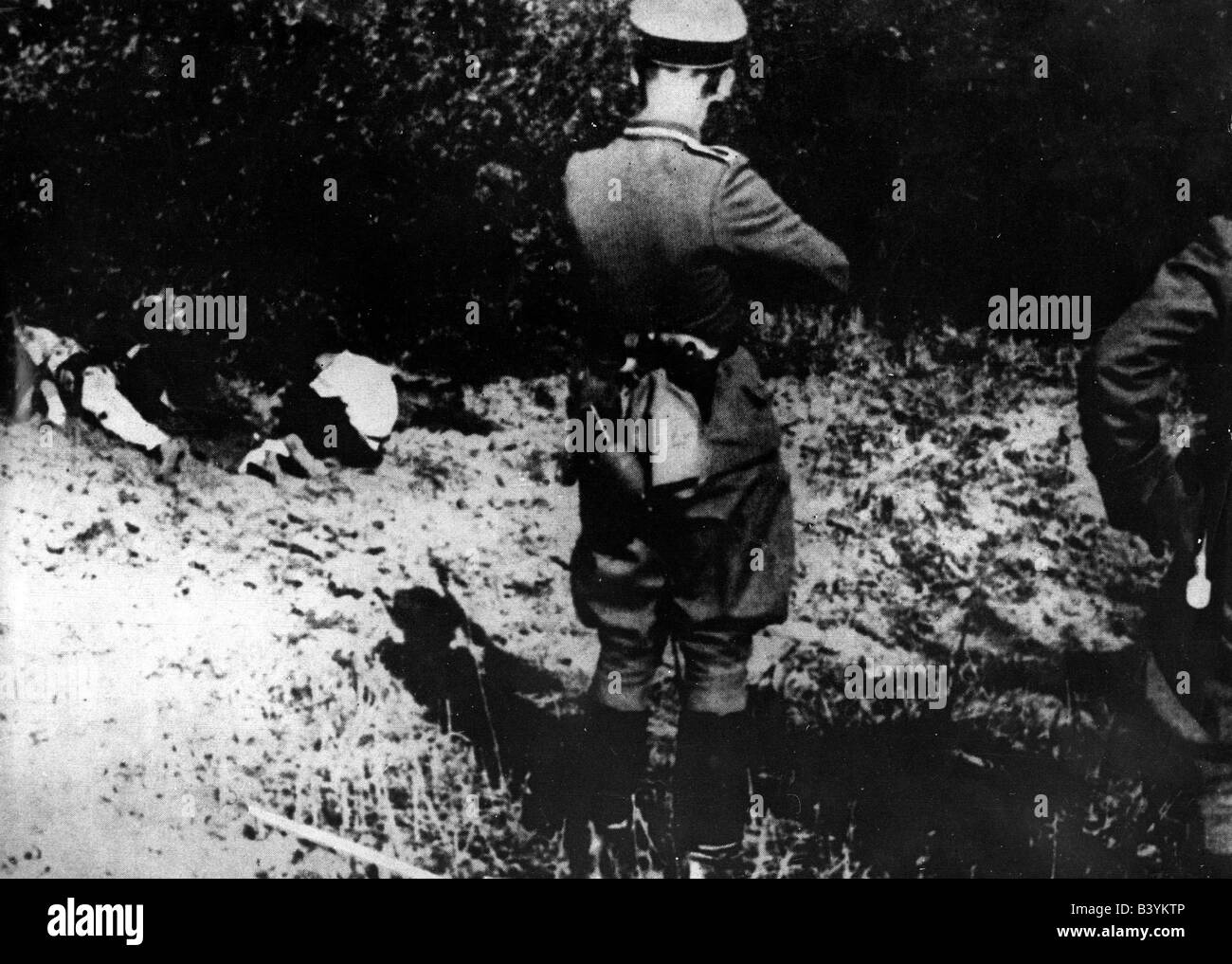 events, Second World War / WWII, Poland, German occupation, execution in the garden of the Polish parliament, Warsaw, October 1939, Stock Photo