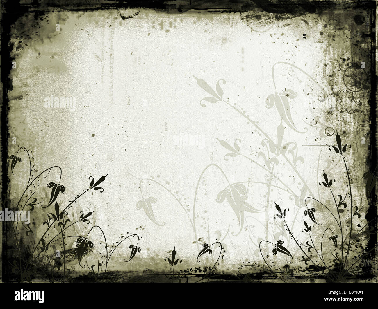 Floral design on grunge background Stock Photo - Alamy