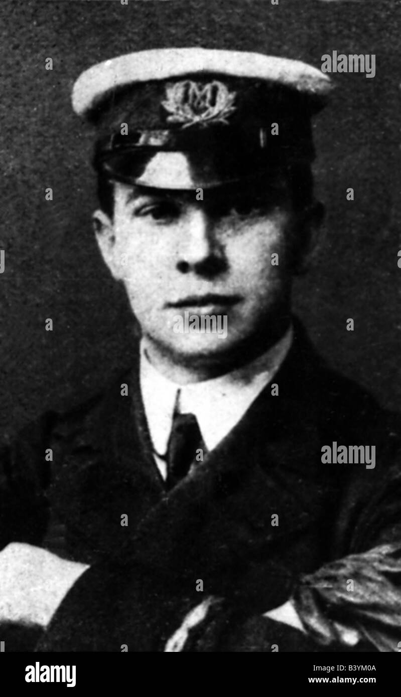 transport / transportation, navigation, Titanic, portrait of jack Philipps, first telegrapher of the RMS Titanic, historic, historical, ship disaster, portrait, ship's crew, crew member, maritime disaster, maritime disasters, White Star Line, 10s, 1910s, 20th century, people, Stock Photo