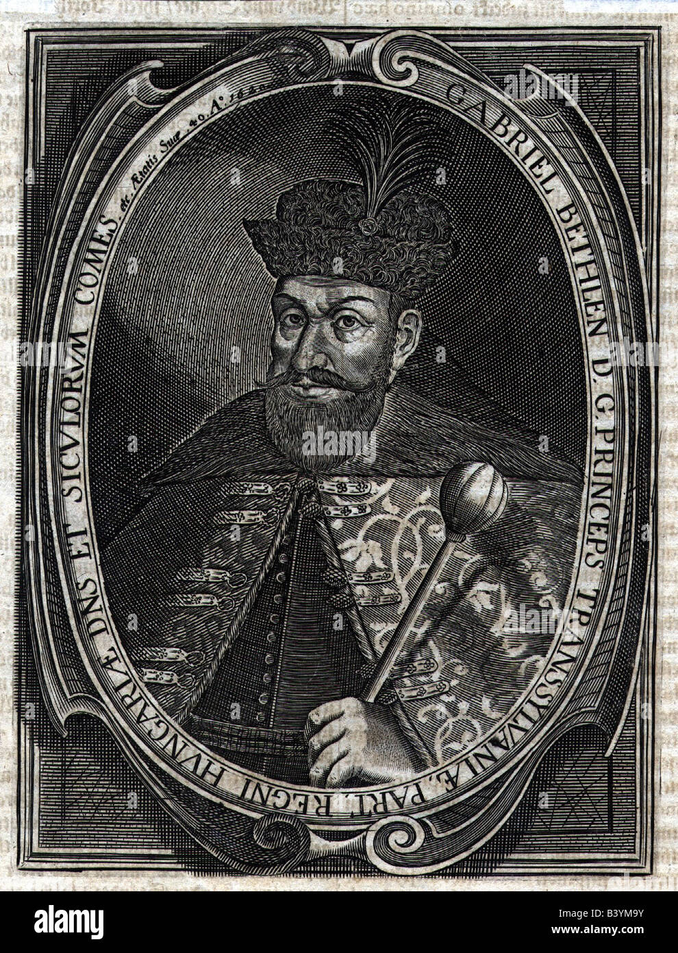Bethlen de Iktar, Gabriel (Gabriel Bethlen), 1580 - 15.11.1629, Prince of Transylvania (1613 - 1629), half length, contemporary cooper engraving, Artist's Copyright has not to be cleared Stock Photo