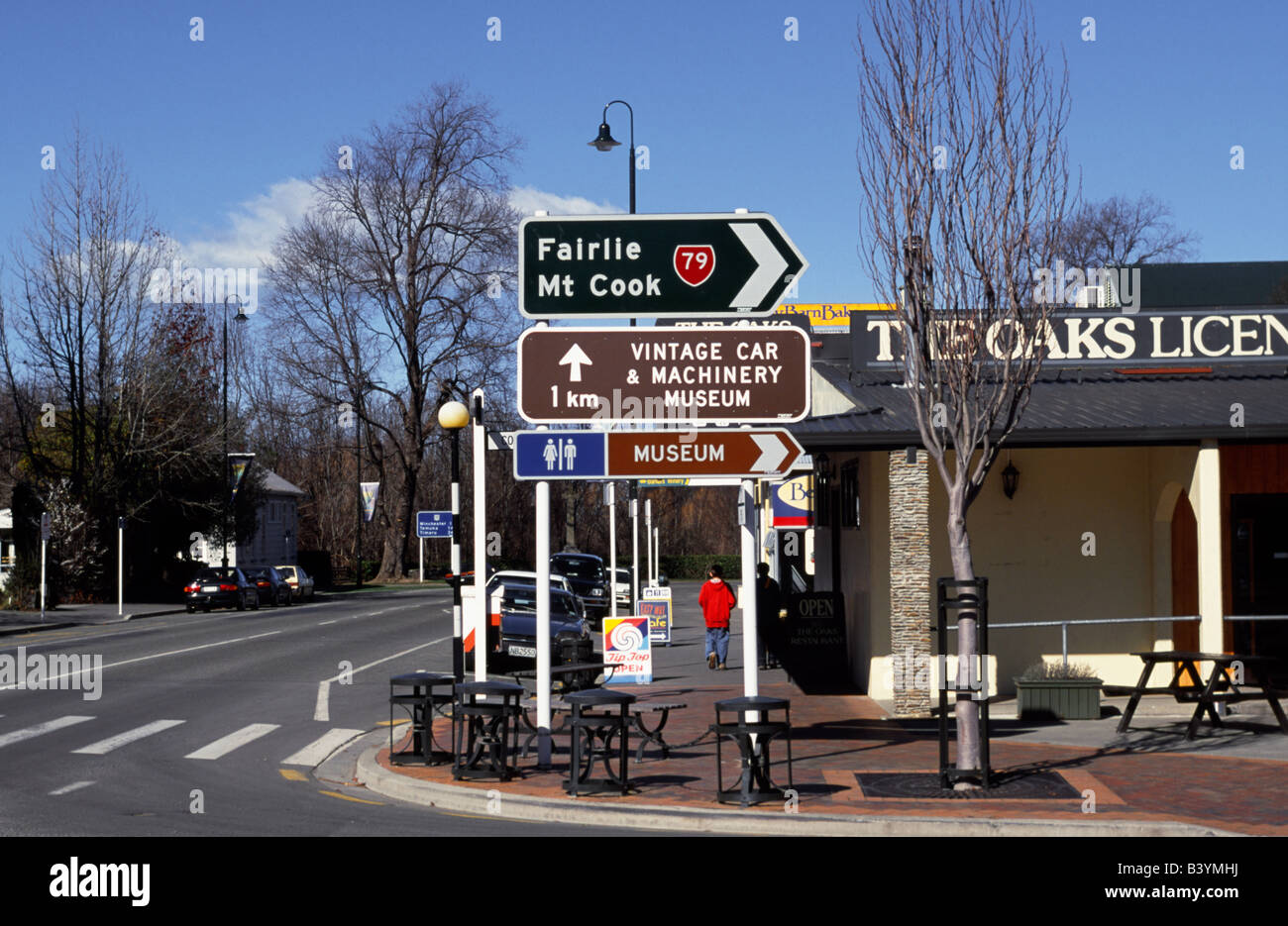 New Zealand, South Island, Geraldine. Road sign to Route 79 Stock Photo