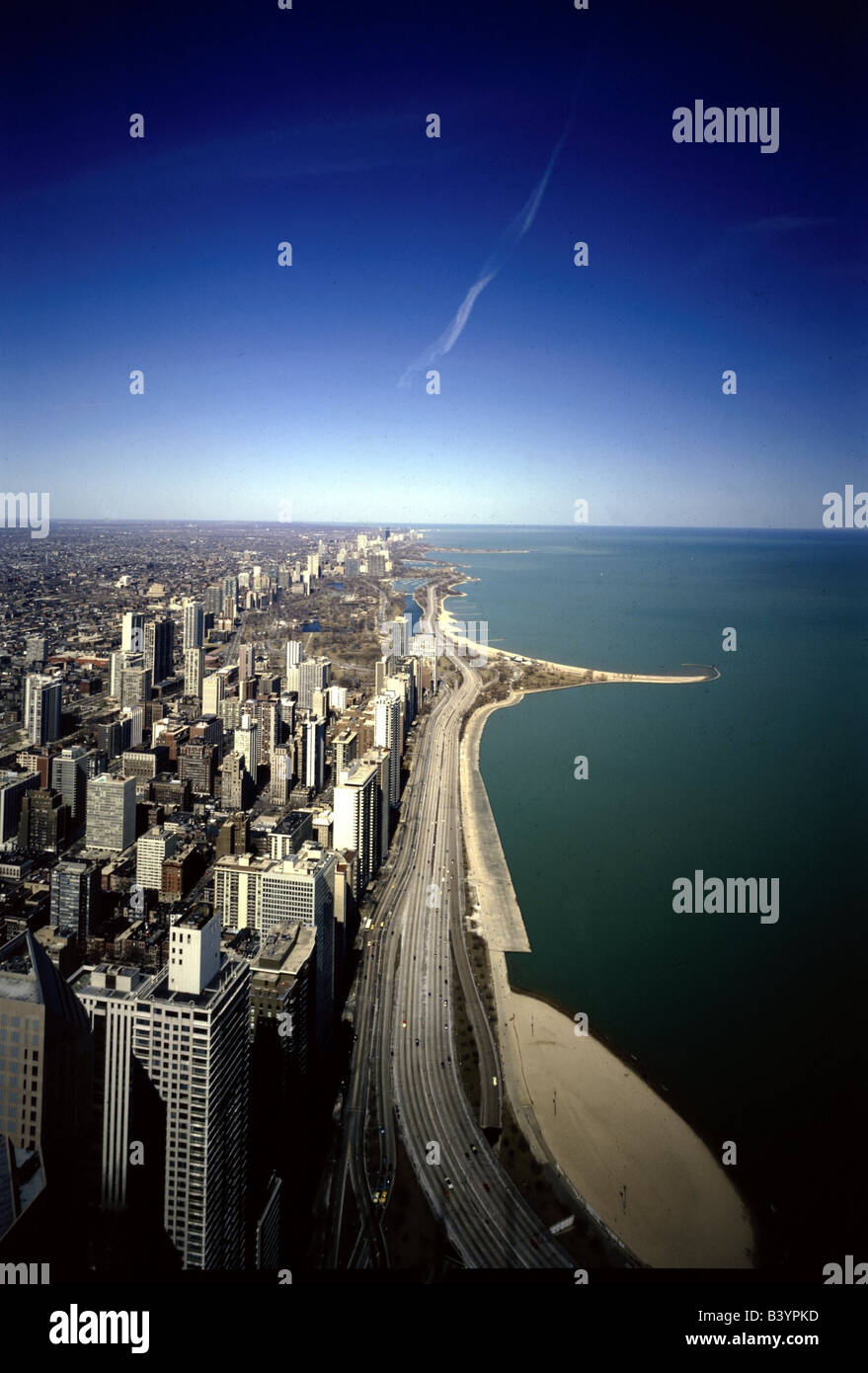 geography / travel, USA, Chicago, view of the town, city views, downtown, aerial picture, , Stock Photo
