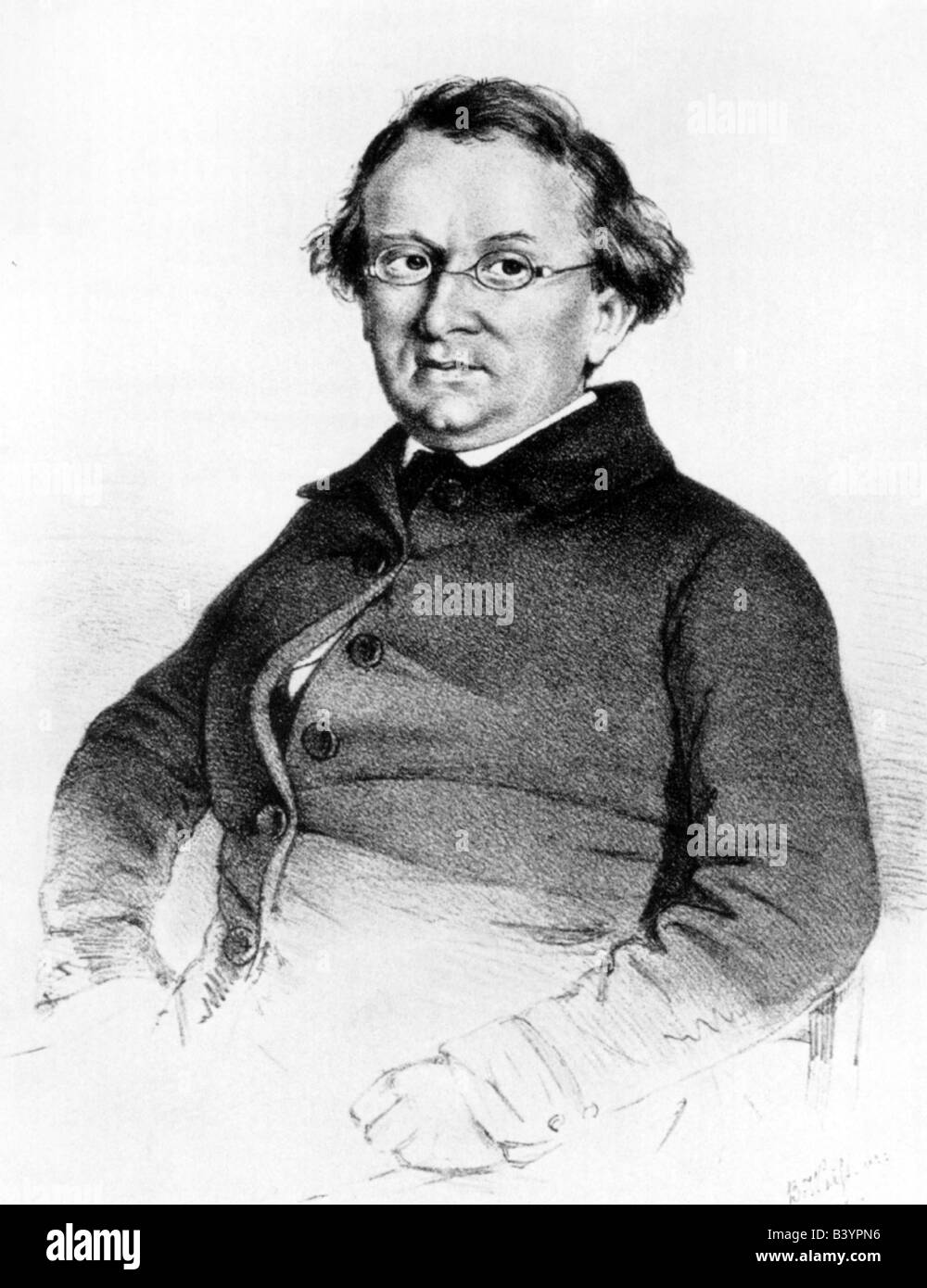 Mörike, Eduard, 8.9.1804 - 4.6.1875, German author / writer, half length, contemporary lithograph, 19th century, Stock Photo