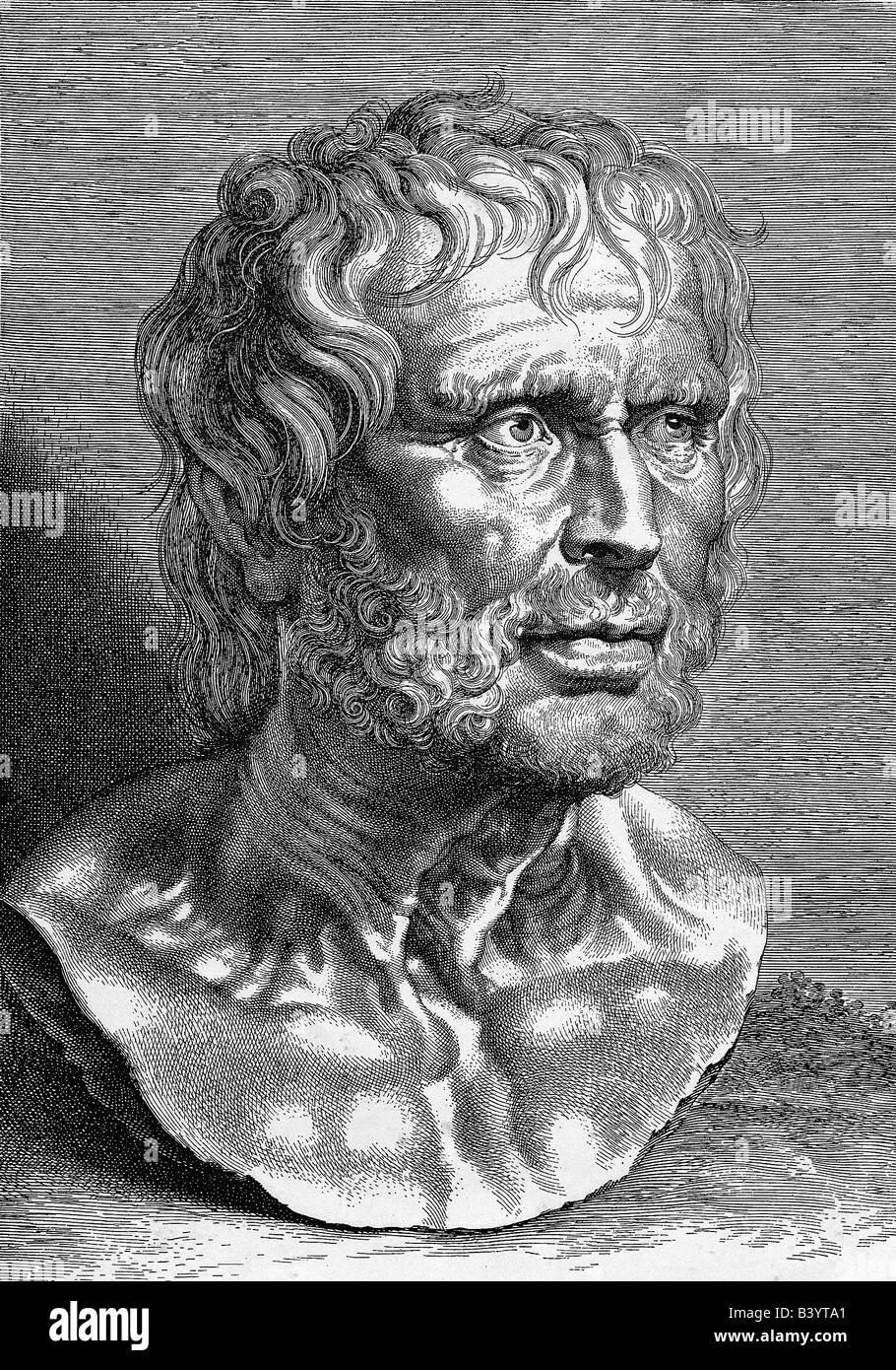 Seneca, Lucius Annaeus, 4 BC - 65 AD, Roman philosopher and author/writer, portrait, steel engraving after bust, by Peter Paul Rubens, del., Vostermans sc., Artist's Copyright has not to be cleared Stock Photo