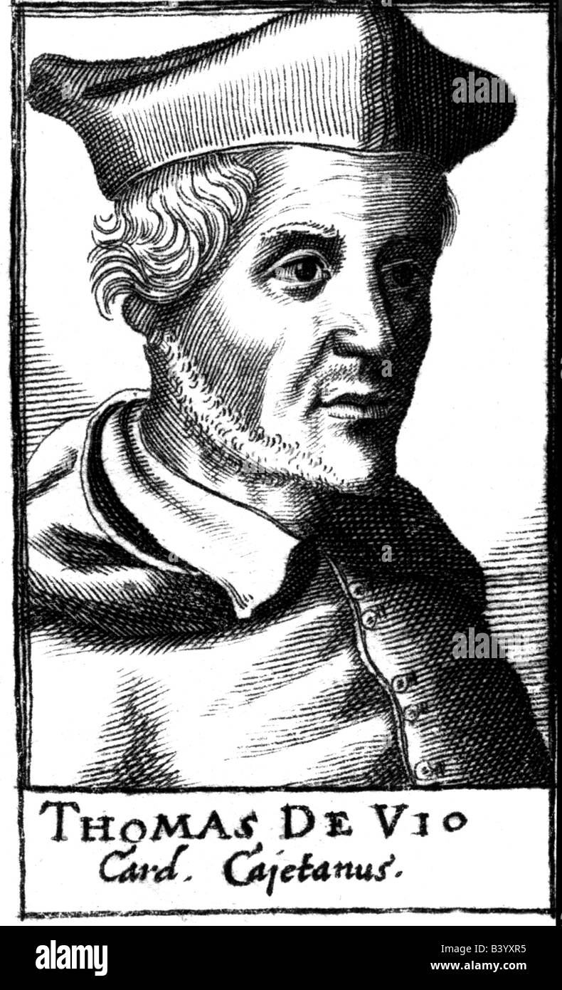 Cajetan, Thomas, 20.2.1469 - 9.8.1534, Spanish glergyman, portrait, copper engraving, attributed to Johann Azelt, 1688, Artist's Copyright has not to be cleared Stock Photo
