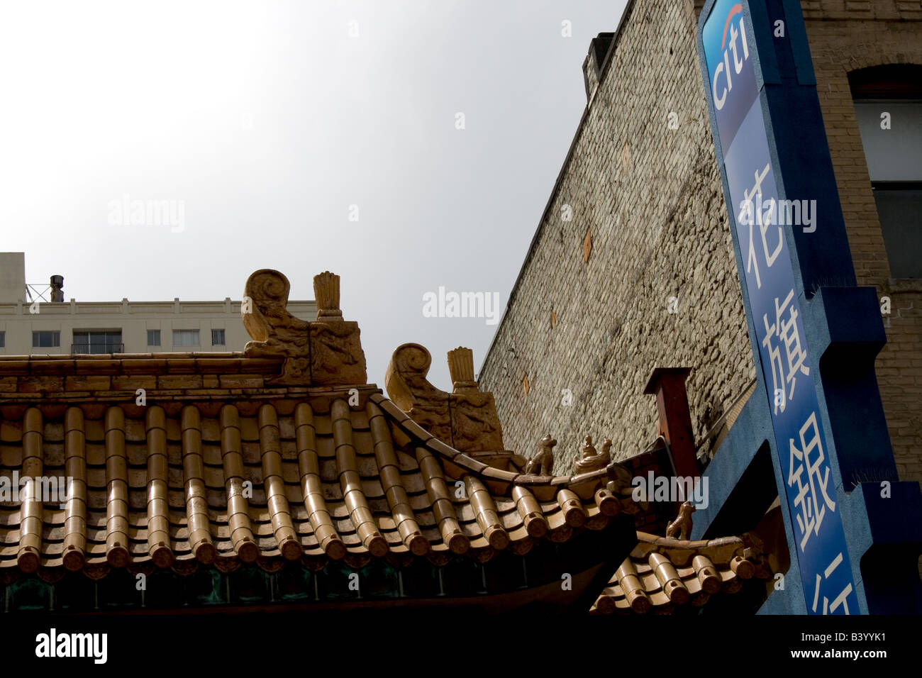 Detail of a building in Chinatown, San Francisco, California Stock Photo