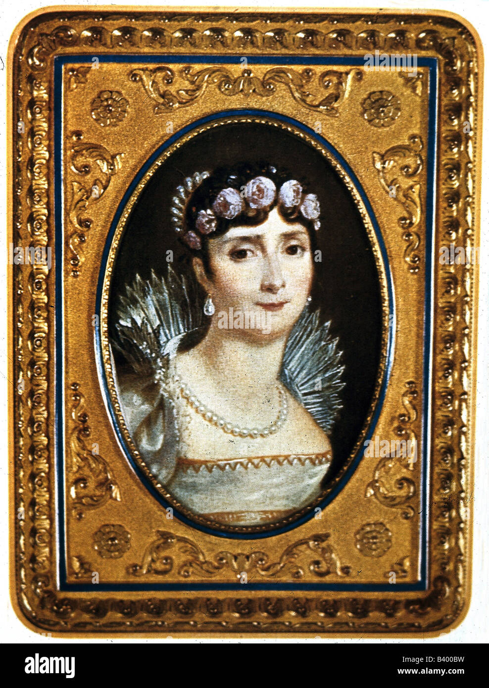 Beauharnis, Josephine de, 23.6.1763 - 29.5.1814, empress of France, first wife of emperor Napoleon I., portrait, miniature 1805, Stock Photo