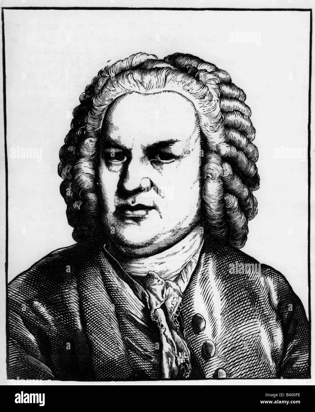 Bach, Johann Sebastian, 21.3.1685 - 28.7.1750, German composer, portrait, copper engraving, from: Ludwig Bechstein, 'Zweihundert deutsche Männer in Bildnissen und Lebensbeschreibungen', 1854, , Artist's Copyright has not to be cleared Stock Photo