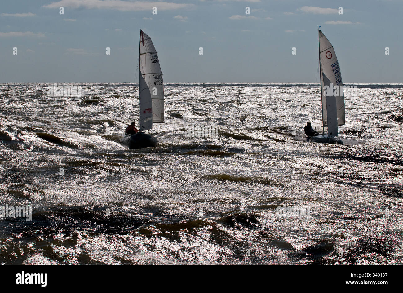 Sailboats at Southwold in Suffolk in the UK. Stock Photo