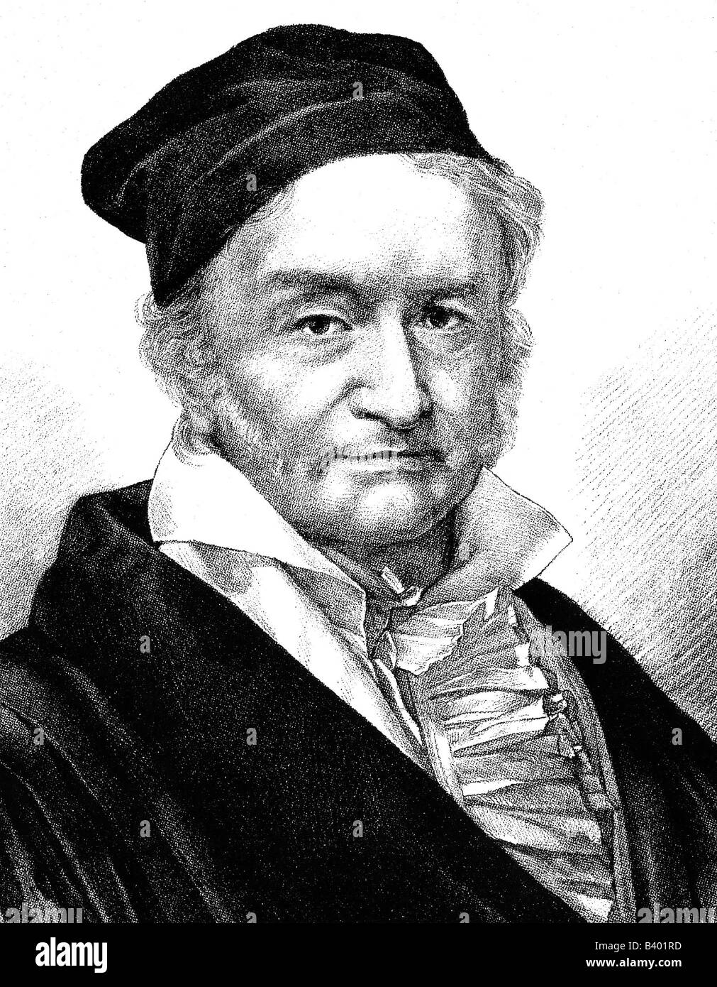Gauss, Carl Friedrich, 30.4.1777 - 23.2.1855, German mathematician, scientist, portrait, engraving, 19th century, science, , Artist's Copyright has not to be cleared Stock Photo