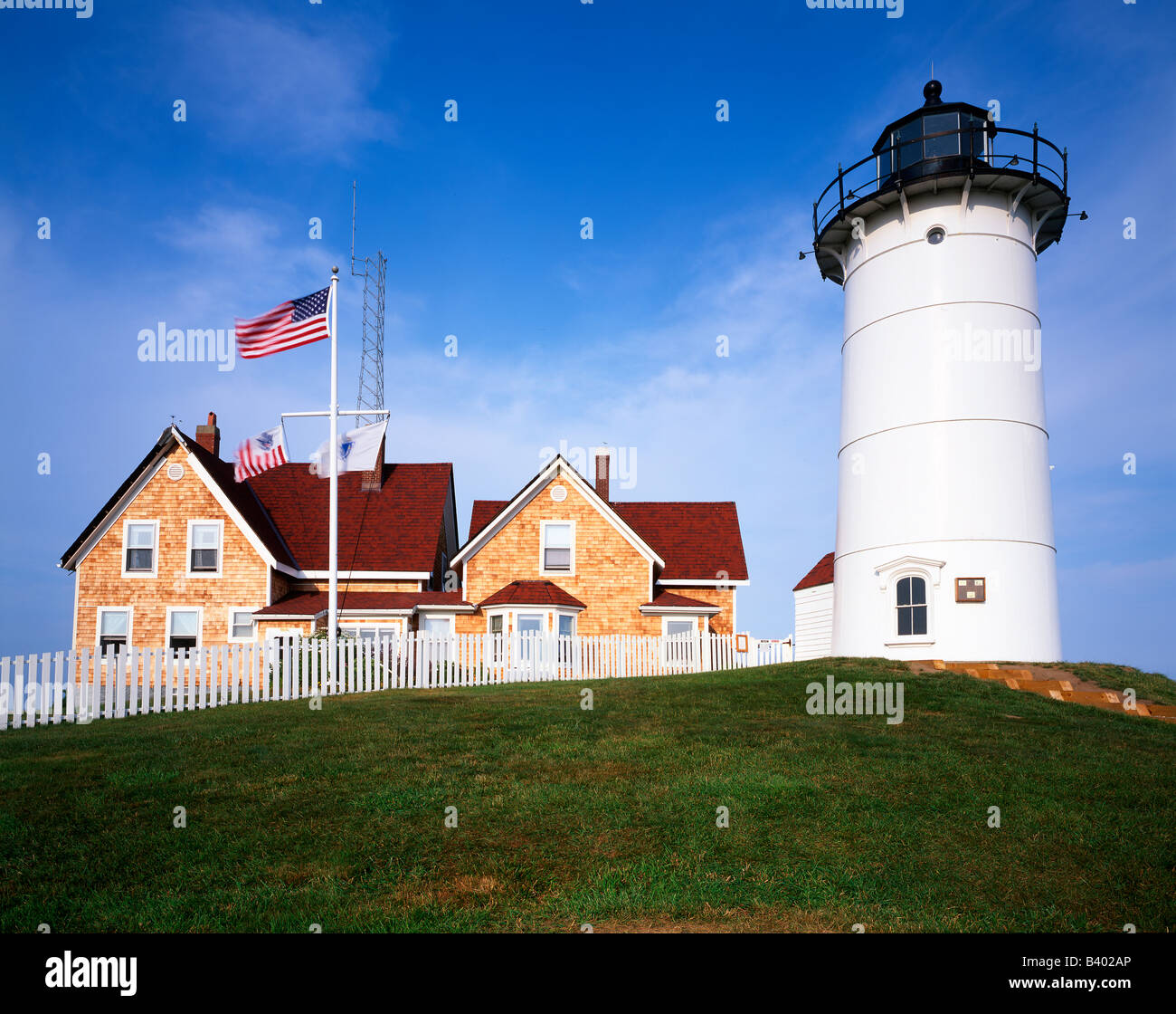 Nobska Lighthouse Cape Cod Massachusetts Stock Photo
