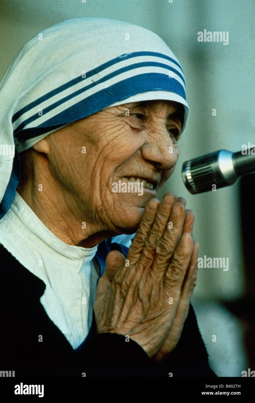 Mother Teresa, 26.8.1910 - 5.9.1997, Roman Catholic nun, portrait, circa 1990, Stock Photo