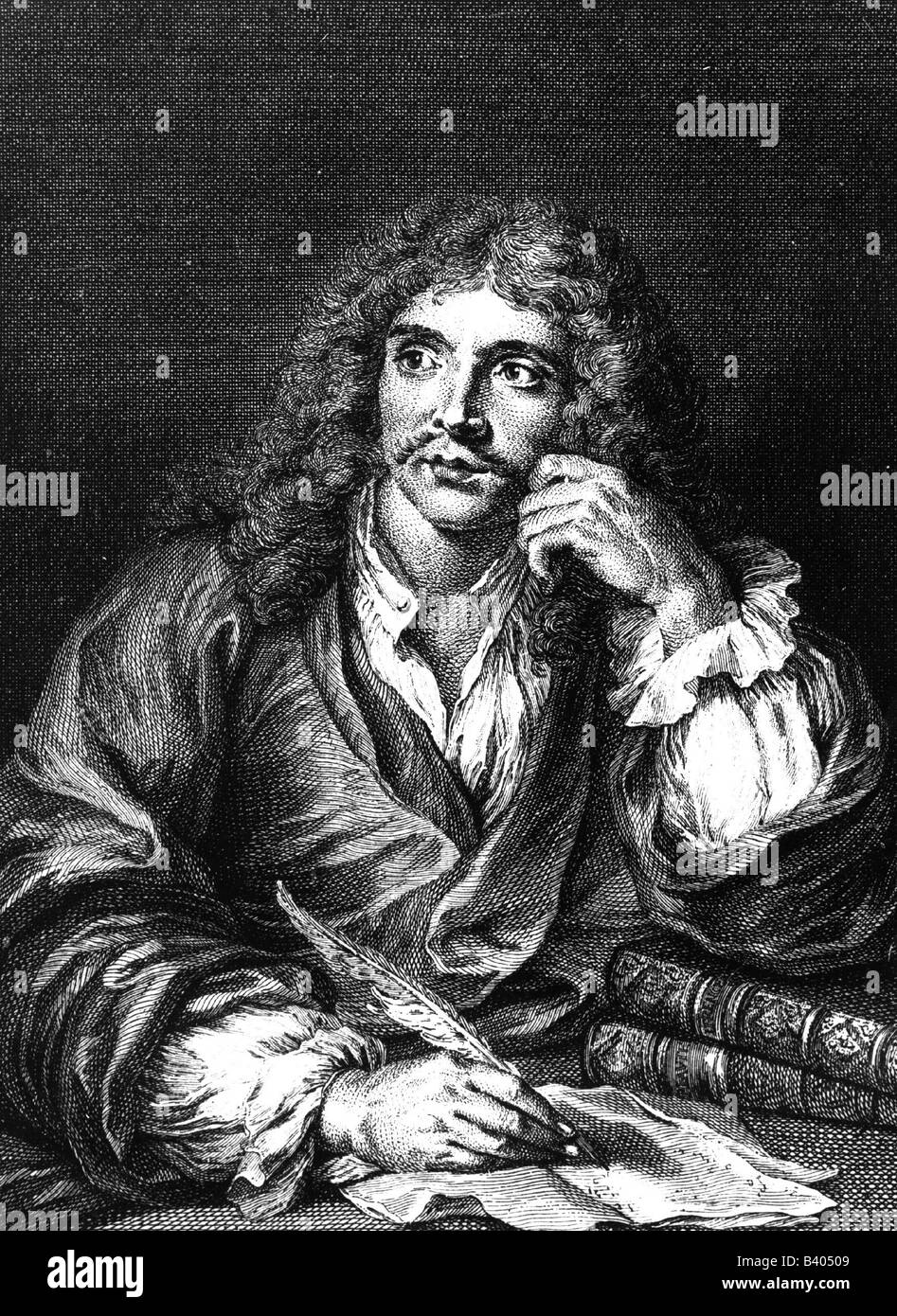Moliere, 15.1.1622 - 17.2.1673, French author / writer, half length, copper engraving by Lepice, 17th century, , Artist's Copyright has not to be cleared Stock Photo