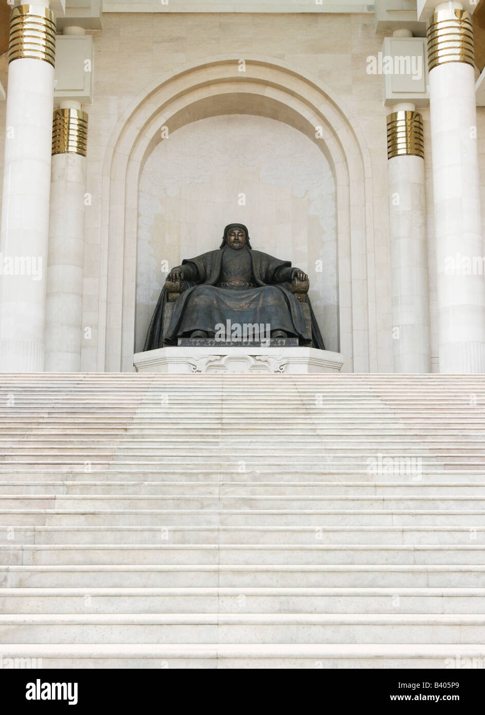 Ulan Bator Mongolia statue of Genghis Khan Stock Photo