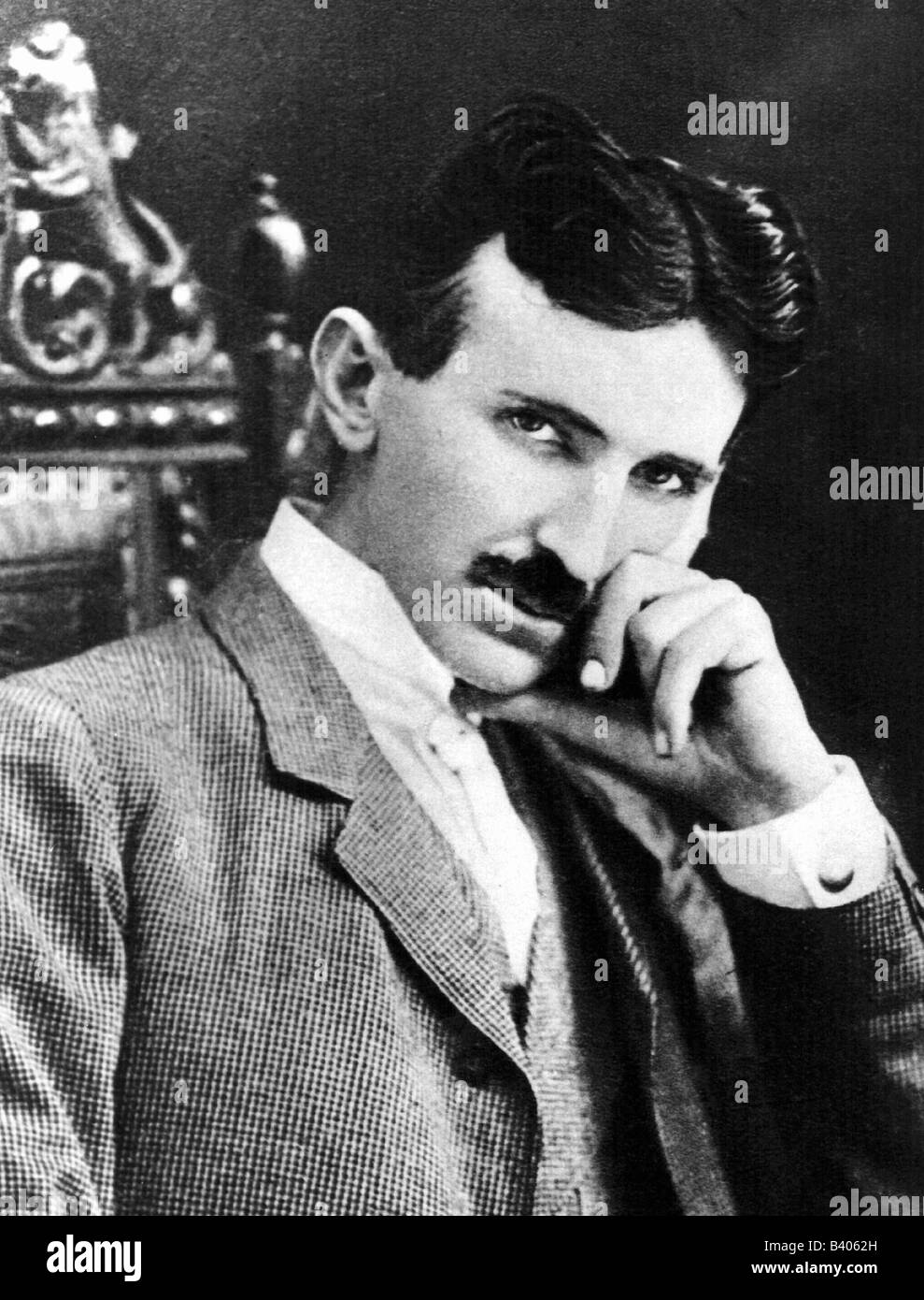 Tesla, Nicola 10.7.1856 - 18.1.1943, American scientist (physicist), mechanical engineer, electrical engineer, portrait, ca. 1880, 19th century,  science, physics, electricity, , Stock Photo