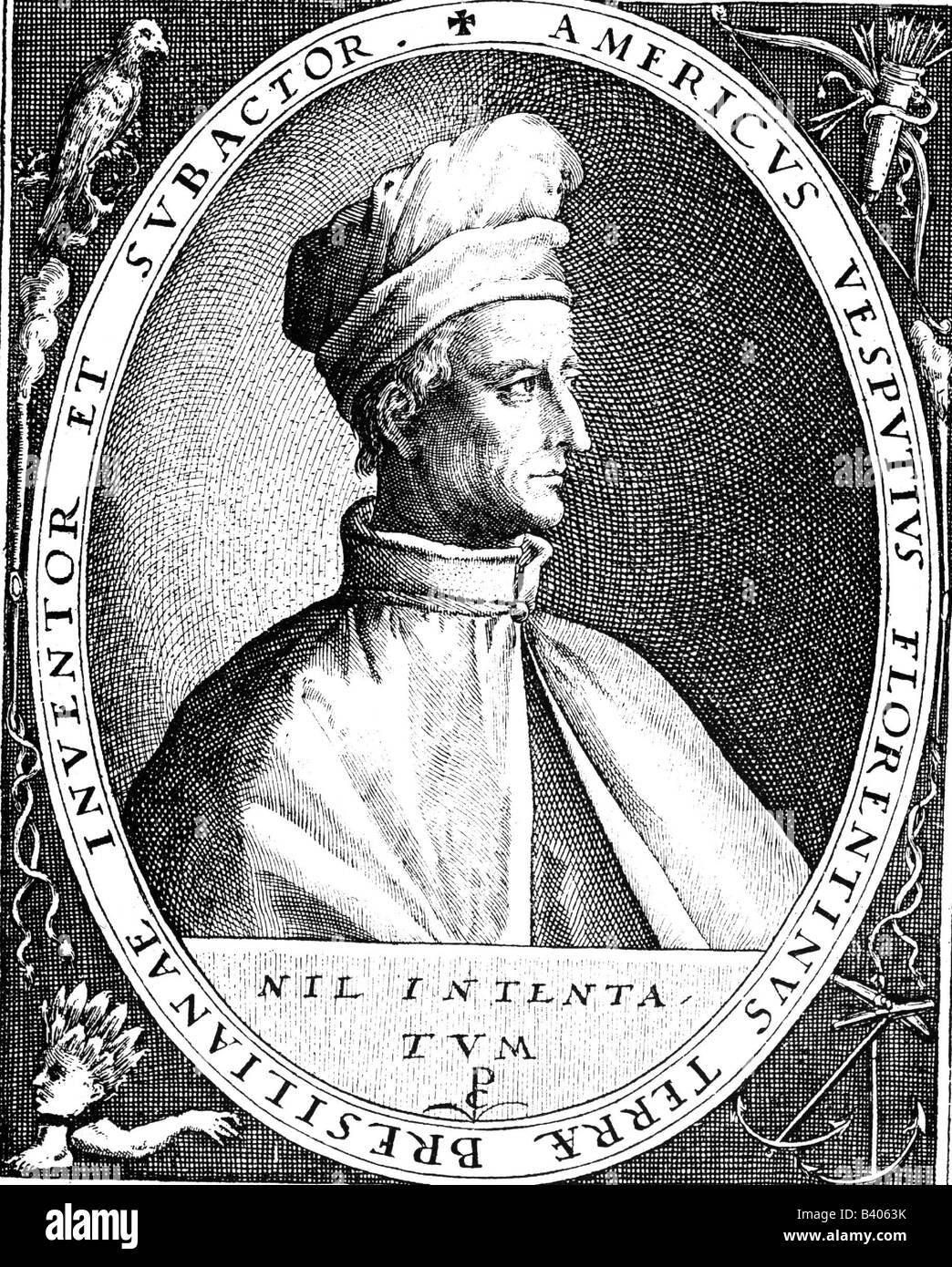 Vespucci, Amerigo, 9.3.1454 - 22.2.1512, Italian navigator, portrait, seafarer, seafaring, , Stock Photo