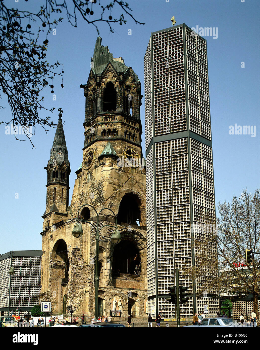 geography / travel, Germany, Berlin, churches, Kaiser Wilhelm Memorial Church, exterior view , Stock Photo