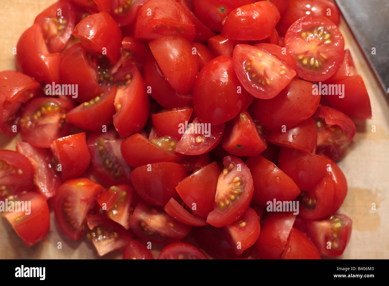 Chopped fresh tomatoes Stock Photo Alamy