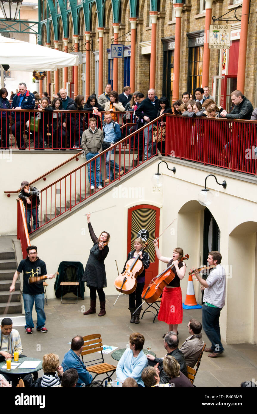 Musicians in action, Covent Garden, London, UK Stock Photo Alamy