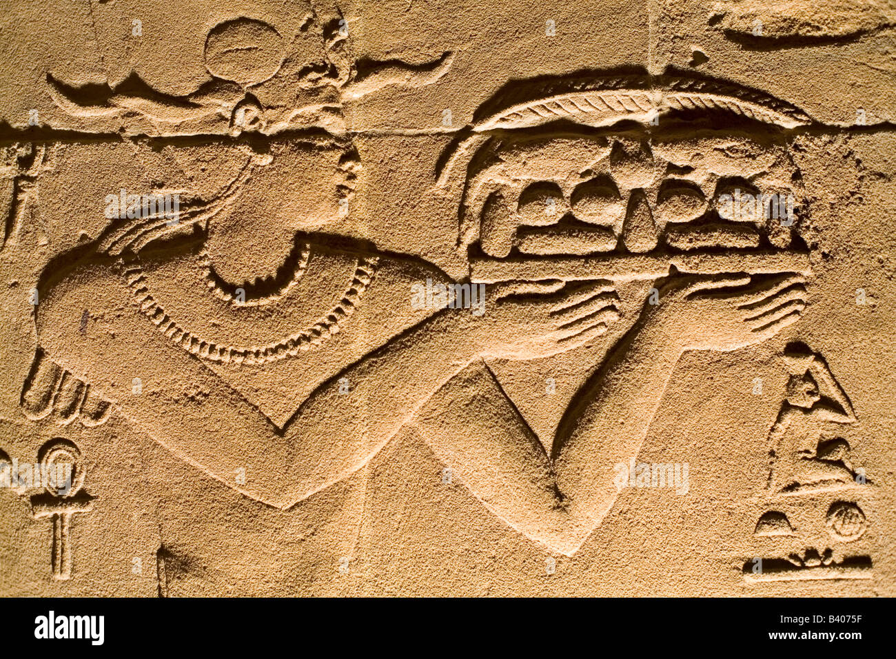 Wall carving in the temple on Philae Egypt Stock Photo Alamy