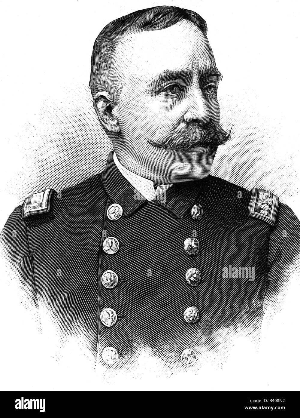 Dewey, George, 26.12.1837 - 16.1.1917, admiral of the United States of America, commander of the US Pacific Fleet 1898, later commander in chief of the US Navy, portrait, wood engraving, 1898, Stock Photo