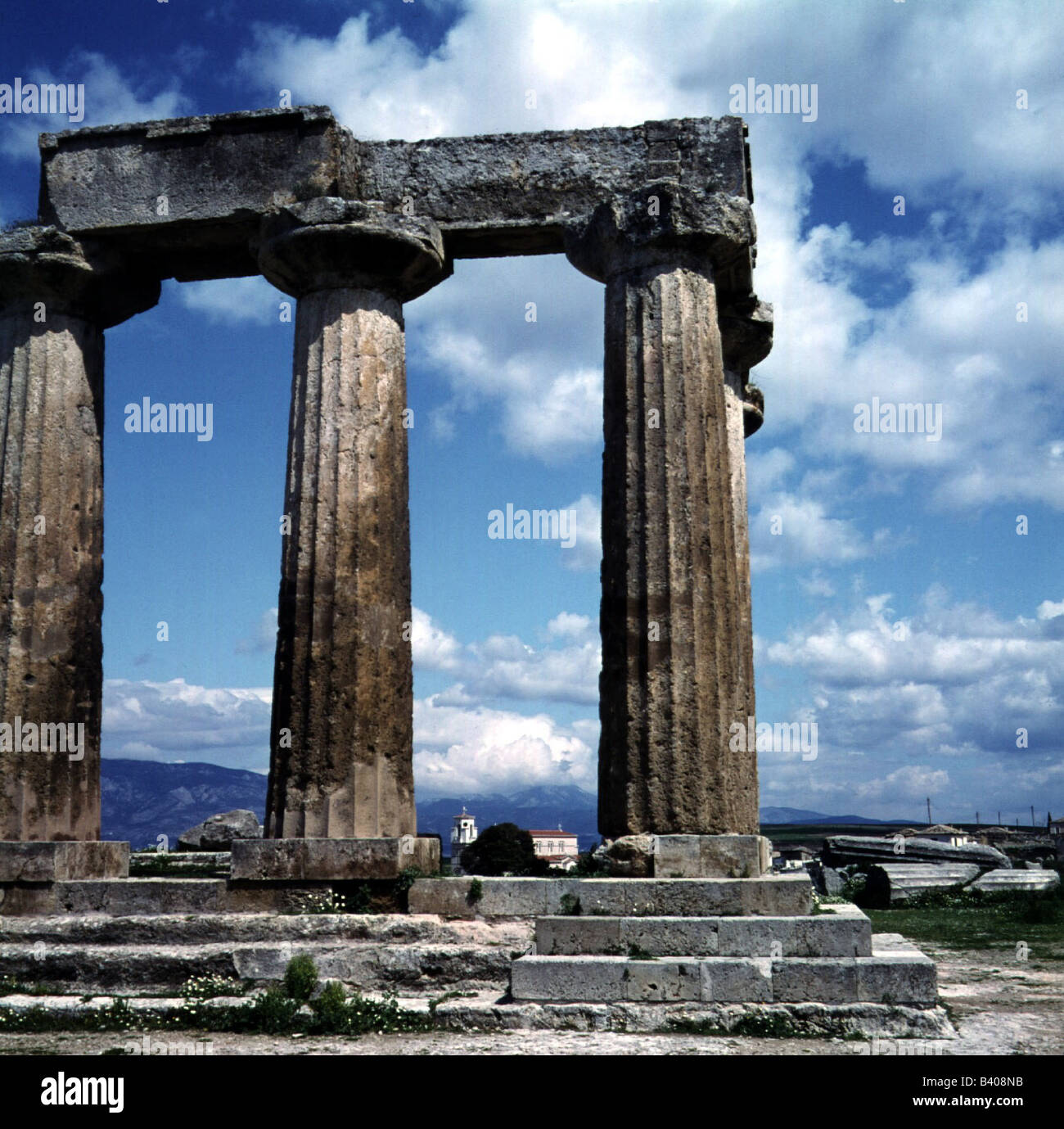 geography / travel, Greece, Corinth, dorian columns, temple of Apollon