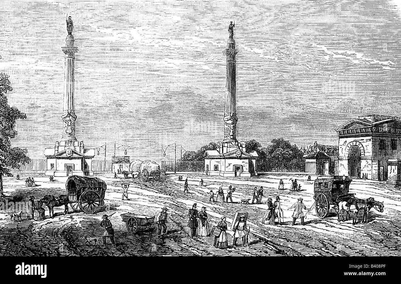 geography / travel, France, Paris, street scenes, circa 1843 Stock