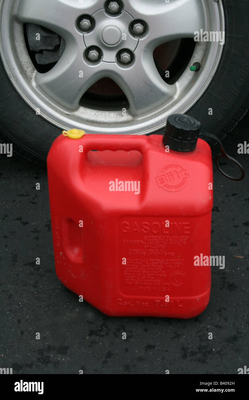 Standard Gasoline Container Stock Photo