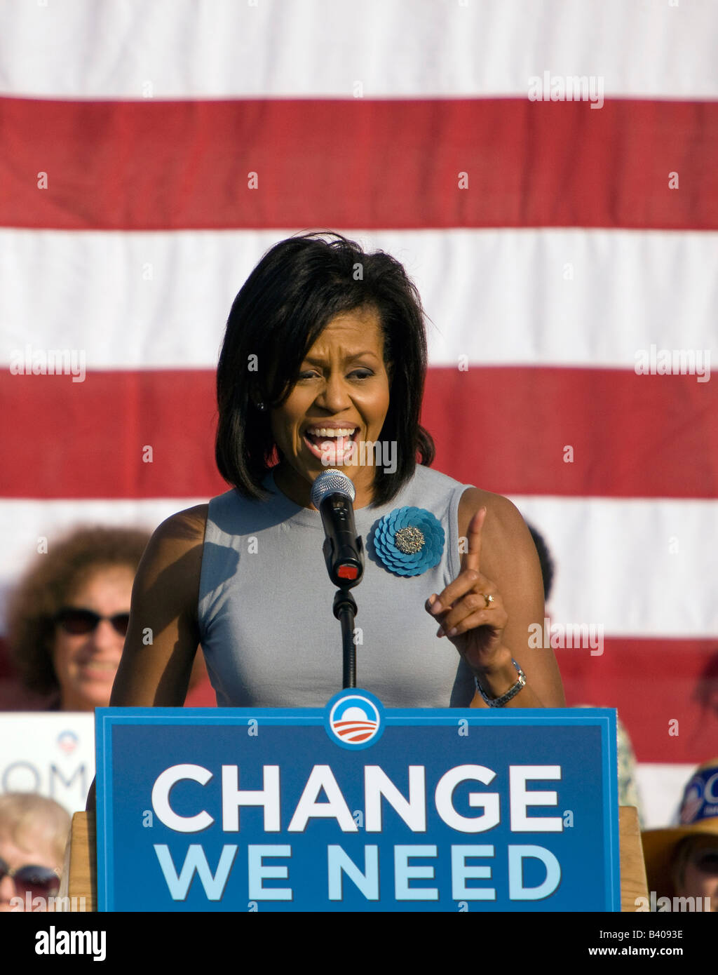 Michelle Obama speaks to supporters at a UVA rally Stock Photo - Alamy