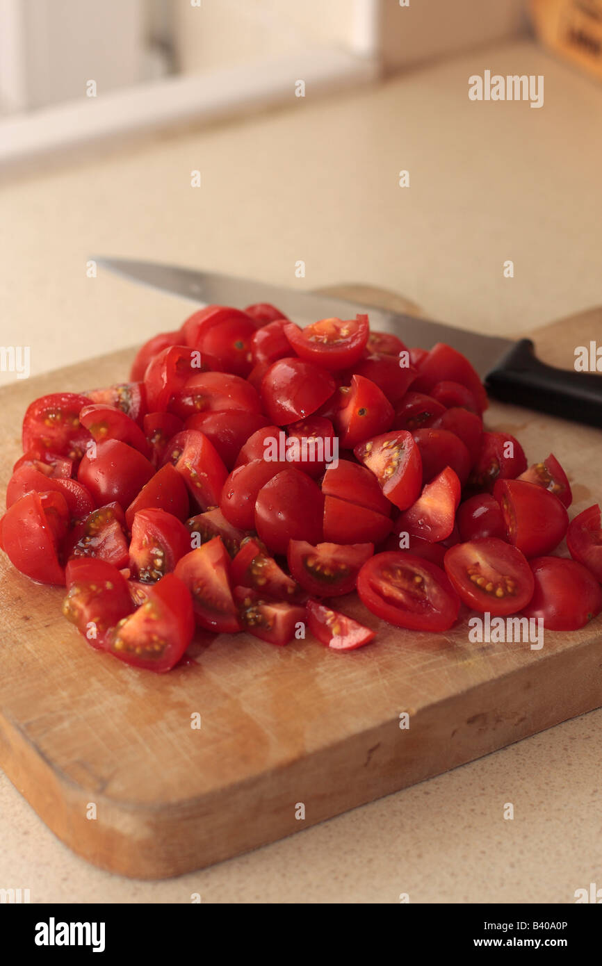 Chopped fresh tomatoes Stock Photo Alamy