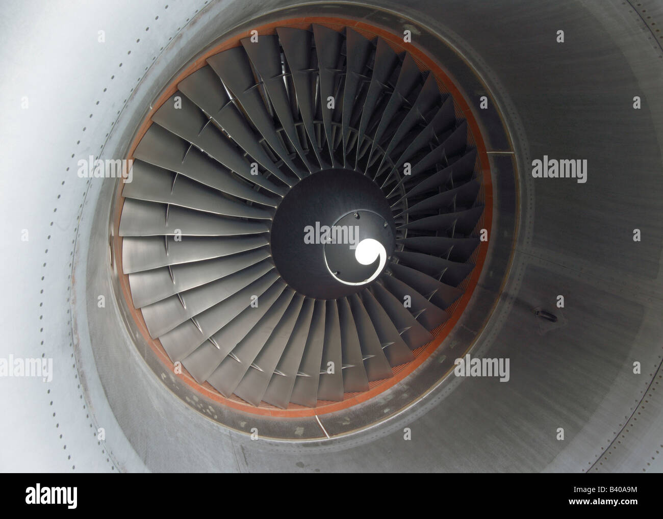 Close-up of a jet engine Stock Photo