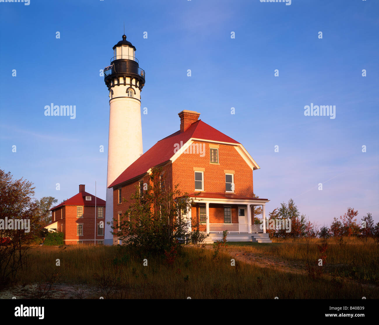 Au Sable Lighthouse Station Pictured Rocks National Lakeshore Michigan USA Stock Photo