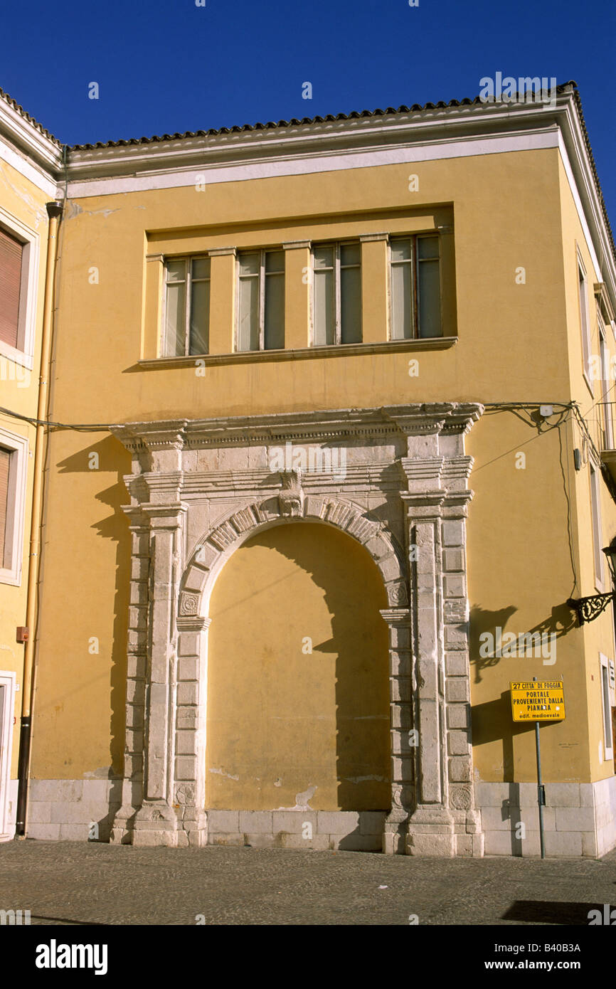 Italy, Puglia, Foggia, medieval portal from Pianara palace Stock Photo