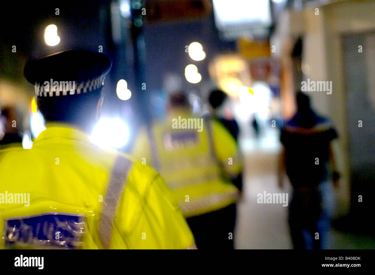Police officers on patrol at night in London Stock Photo Alamy