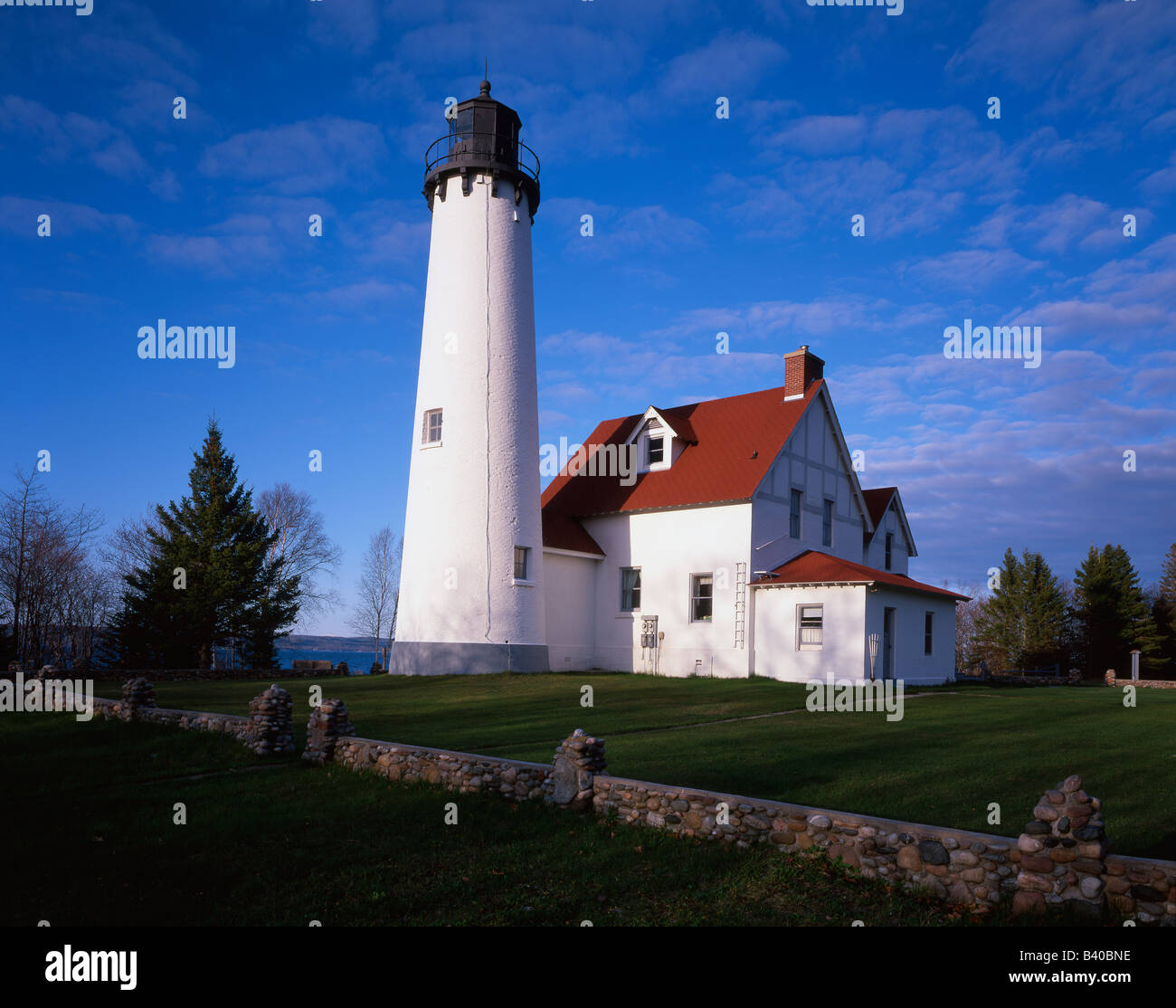 Point Iroquois Lighthouse Upper peninsula Michigan USA Stock Photo